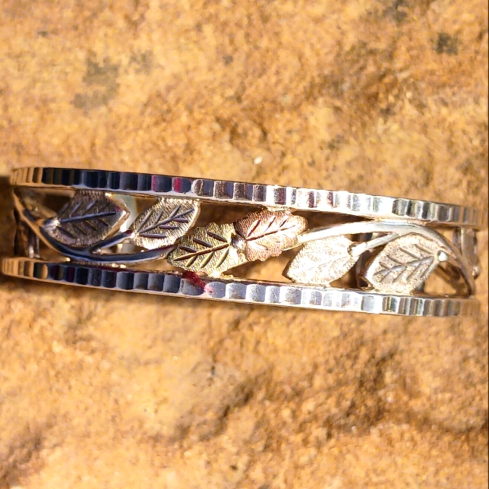 Black Hills Gold Diamnond Cut Cuff Bracelette